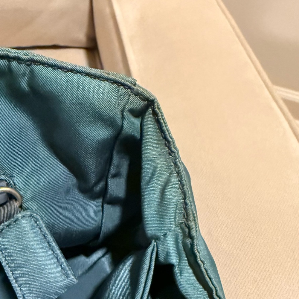 Prada Teal Nylon Tote with Clear Top Handles - Picture 8 of 12